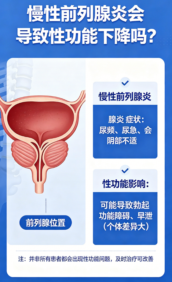 男性检查得了慢性前列腺炎疾病，会导致性功能下降吗？-前列腺论坛