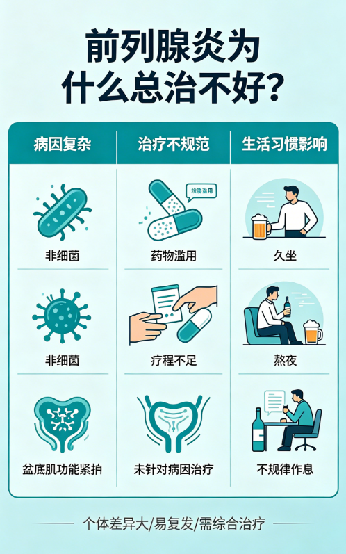 男性前列腺炎为什么总是治不好，反反复复？-前列腺论坛